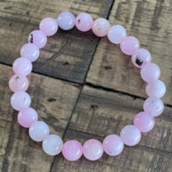 8mm Pink Cherry Blossom Jasper Stretch Bracelet - Picture 1 of 4